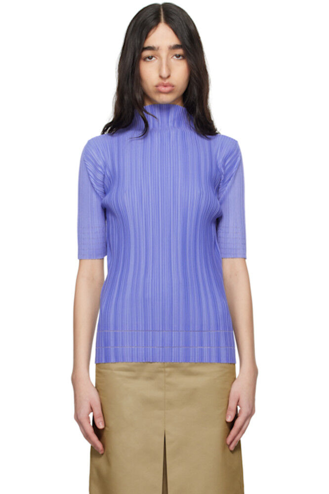 

Синяя мягкая водолазка со складками PLEATS PLEASE ISSEY MIYAKE