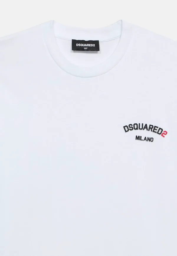 Свободная базовая футболка унисекс Dsquared2, White — фото 4