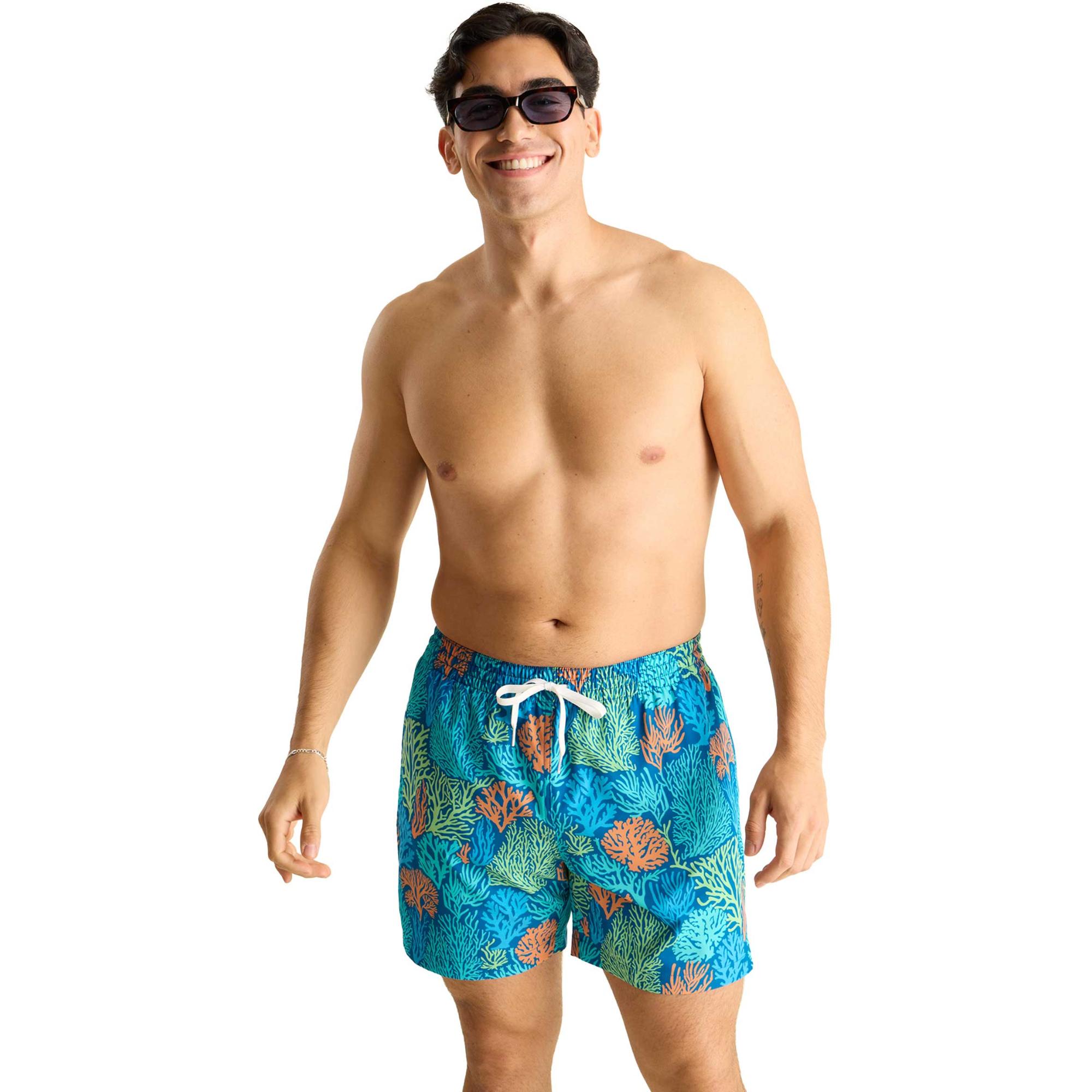 

Мужские классические плавки Coral Quarrels с подкладкой, размер 5,5 дюймов. Chubbies, Bright Blue