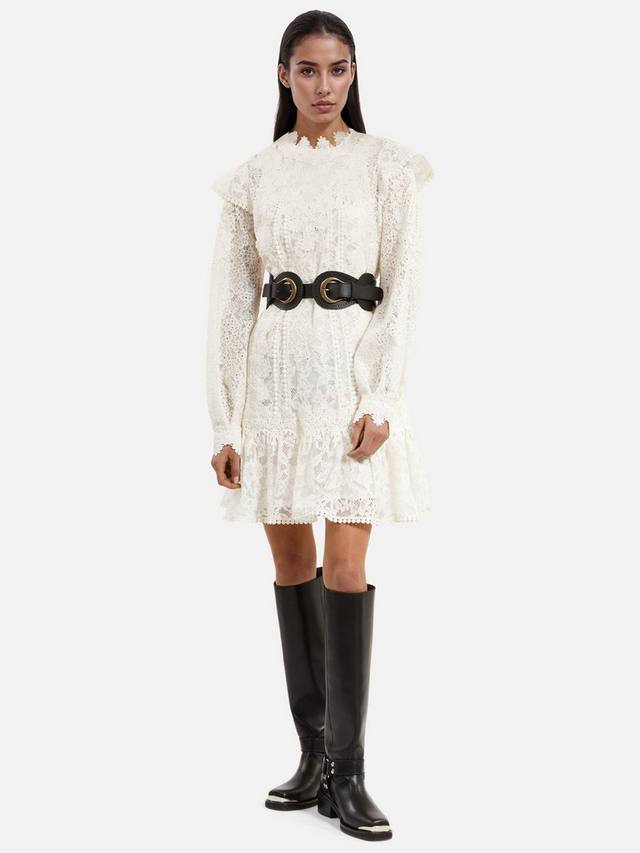 

Кружевное платье с оборками THE KOOPLES, экрю