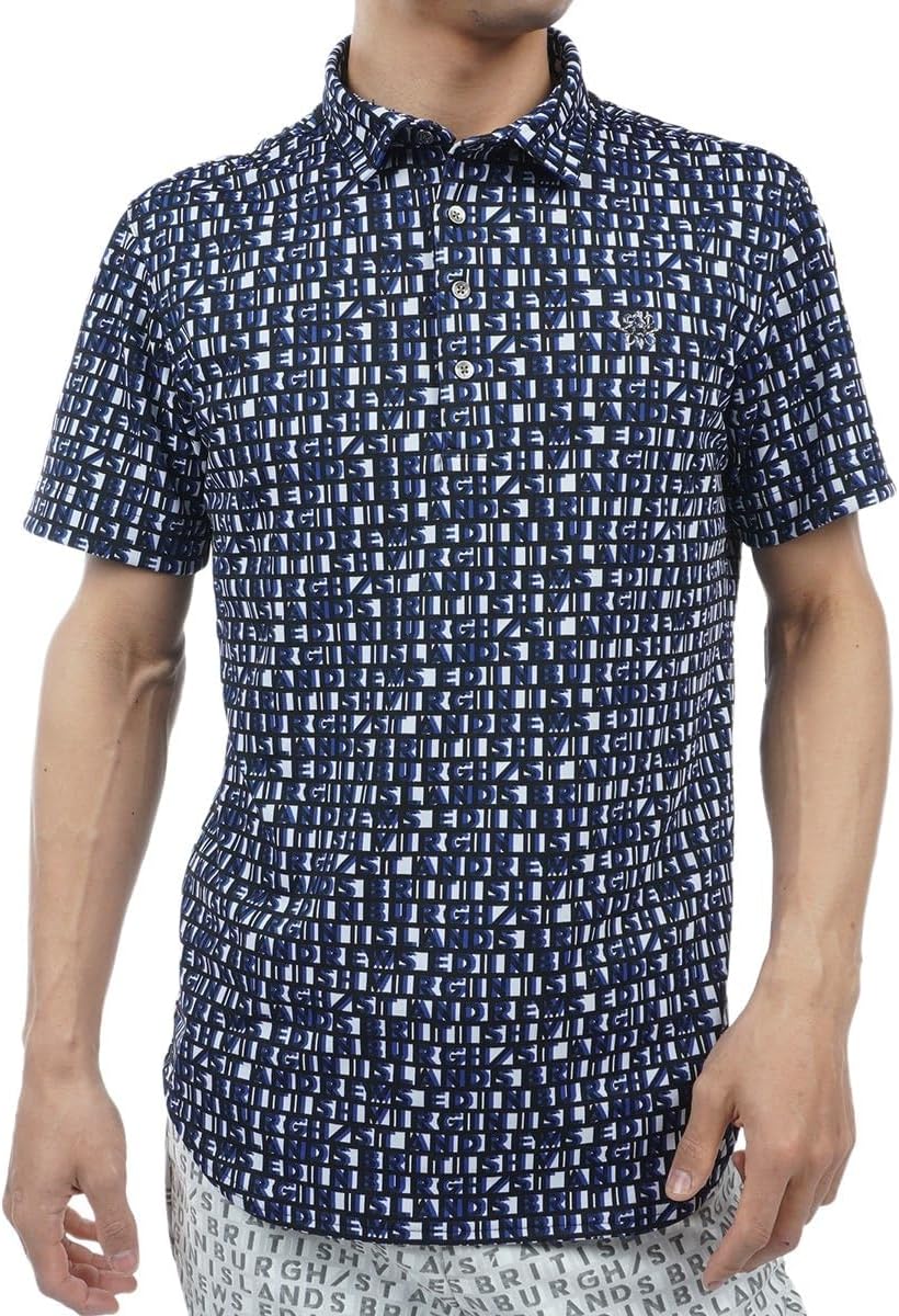 

Мужская поло-рубашка St. Andrews с коротким рукавом (жаккардовый квадратный логотип) / для гольфа / 042-4160253 St Andrews, синий