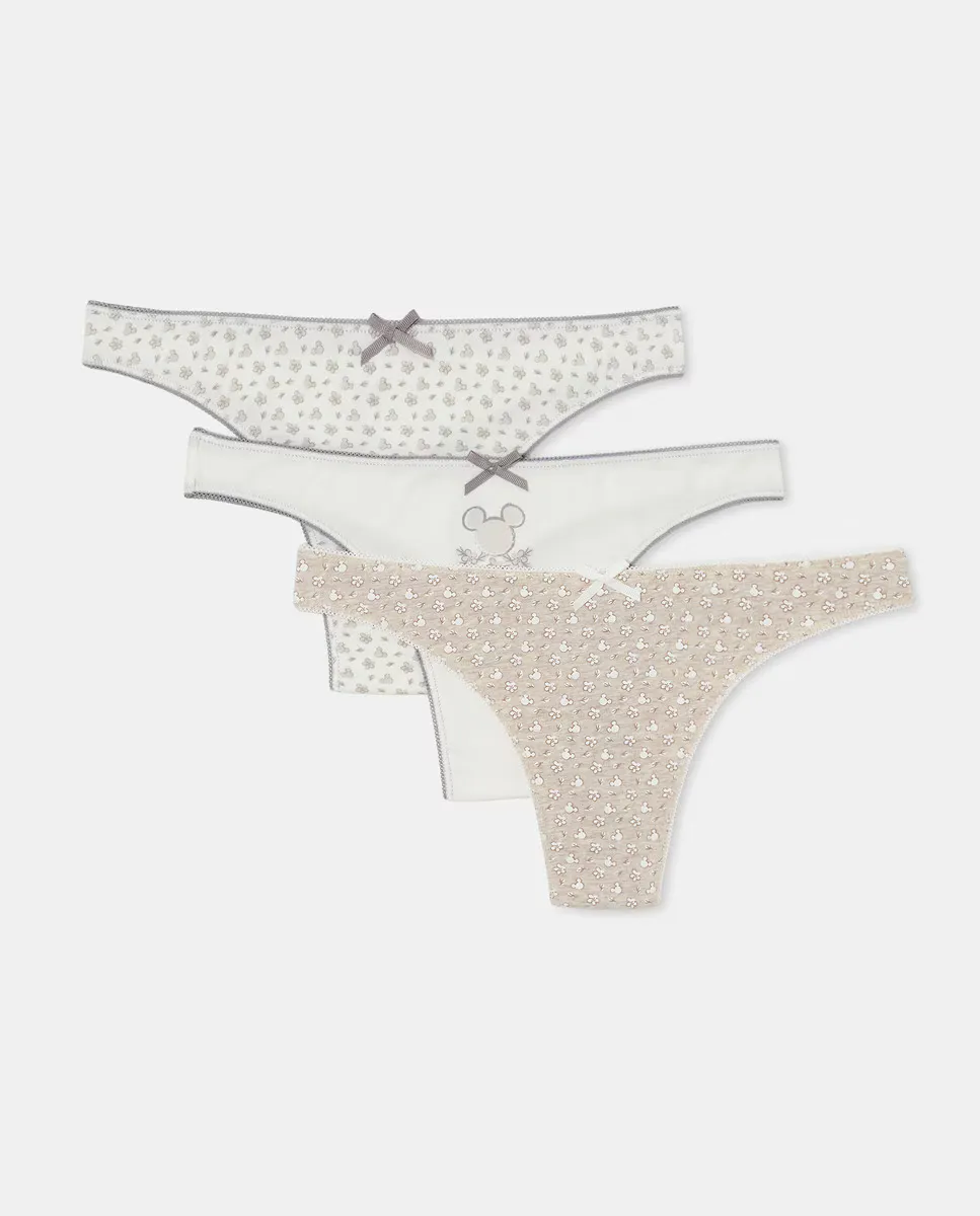 

Набор из 3 стрингов с принтом Микки Easy Wear, серый