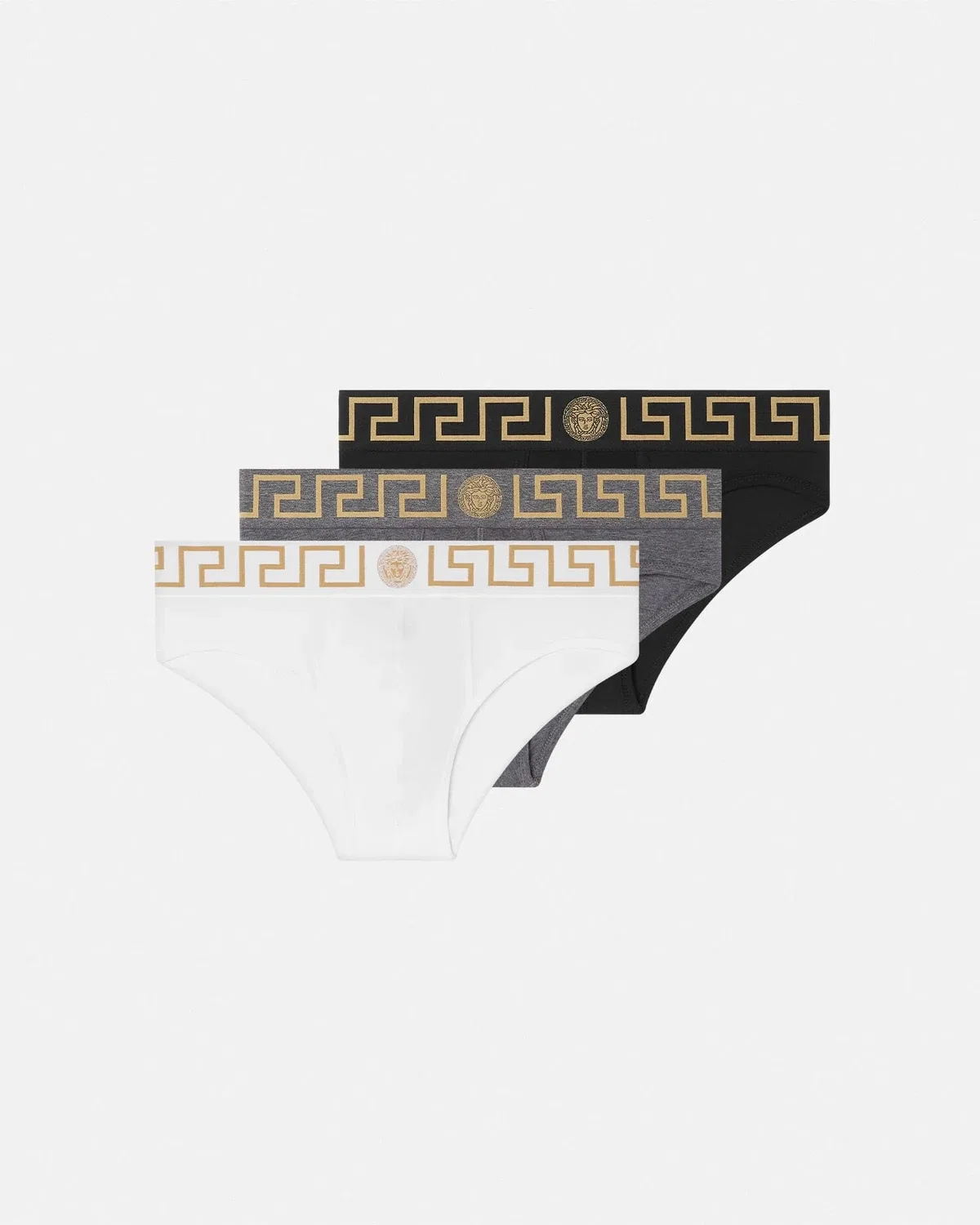 Трусы с бордюром Greca, 3 пары VERSACE, белый