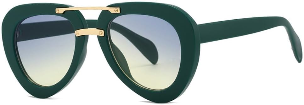 

Мужские солнцезащитные очки с двойной перемычкой, модные градиентные оттенки, защита от УФ-излучения UV400; женские солнцезащитные очки в трендовом сине-зеленом цвете TKKTLLT, Green Blue Yellow