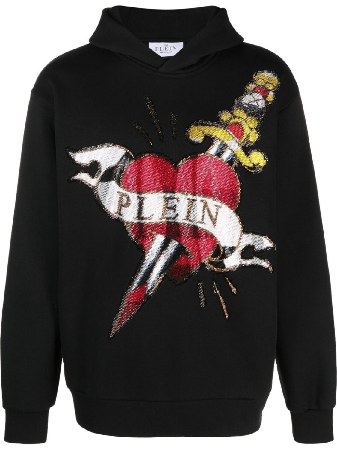 

Толстовка с капюшоном и графическим принтом Philipp Plein, черный