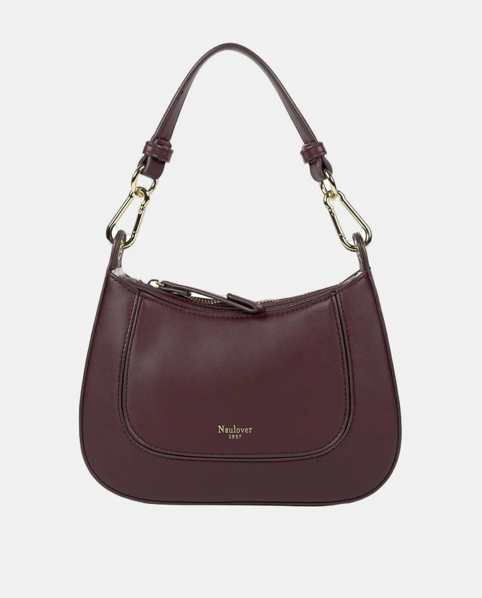 

Женская сумка-полумесяц жесткого багета Naulover, бордовый