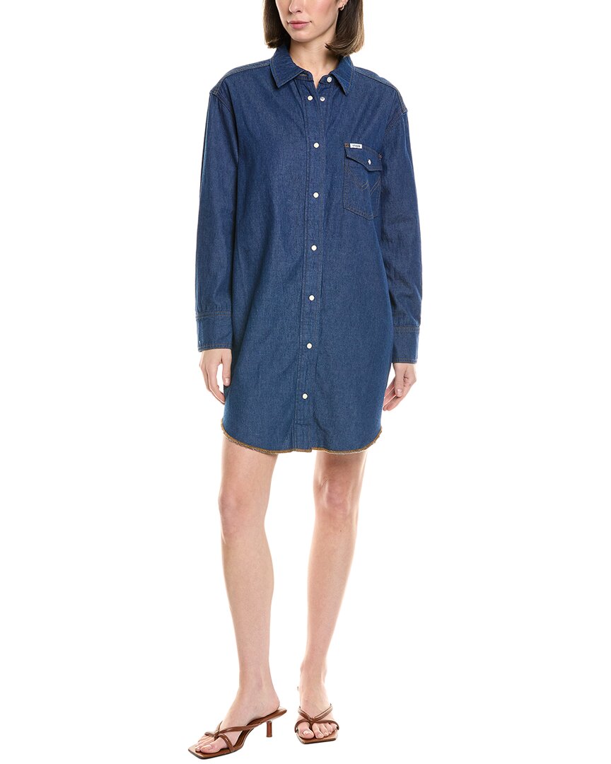 

STAUD x Wrangler Оверсайз вестерн платье-рубашка, синий