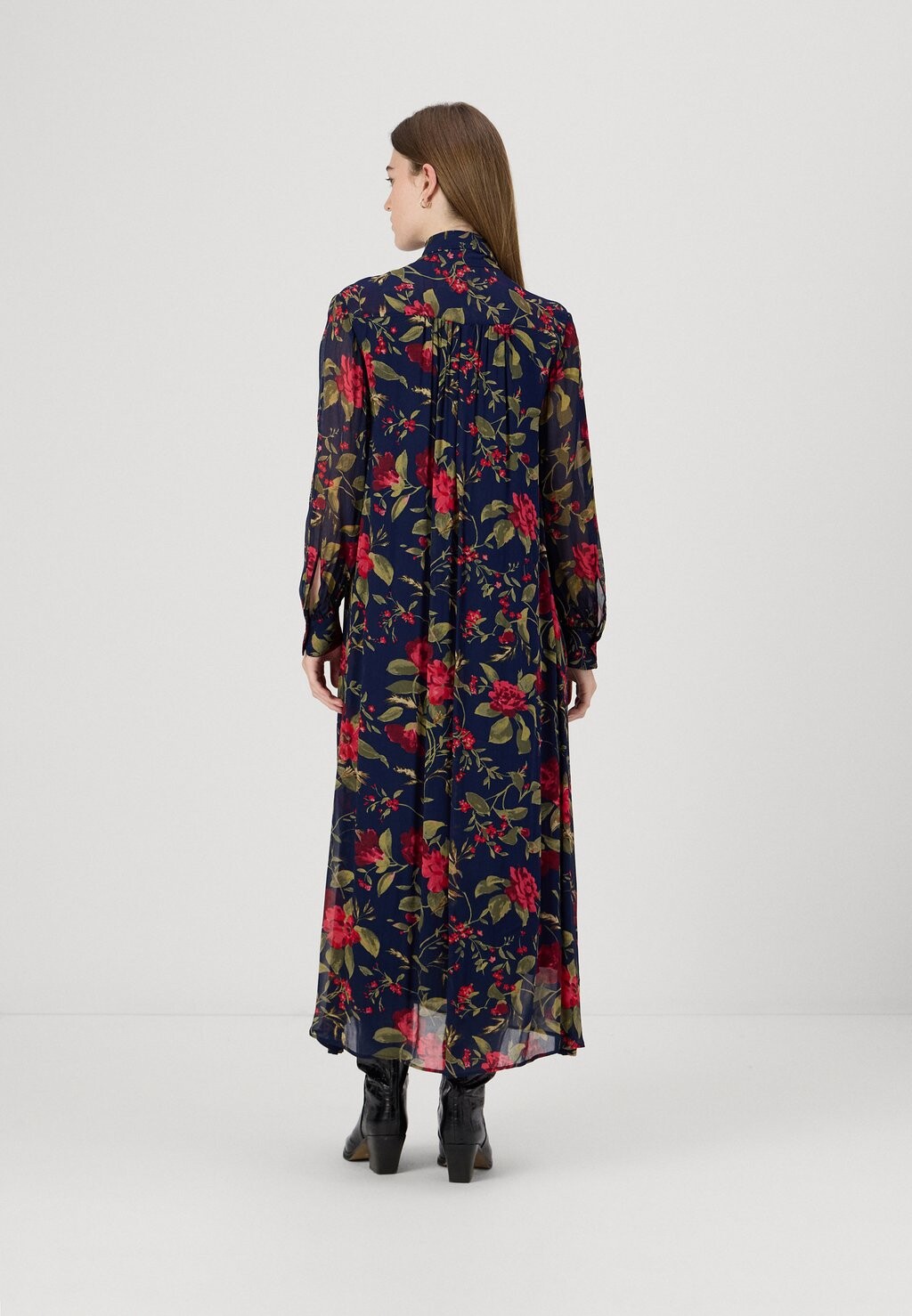 

Повседневное платье ROSE PRINT BOW DRESS GANT, темно-синий