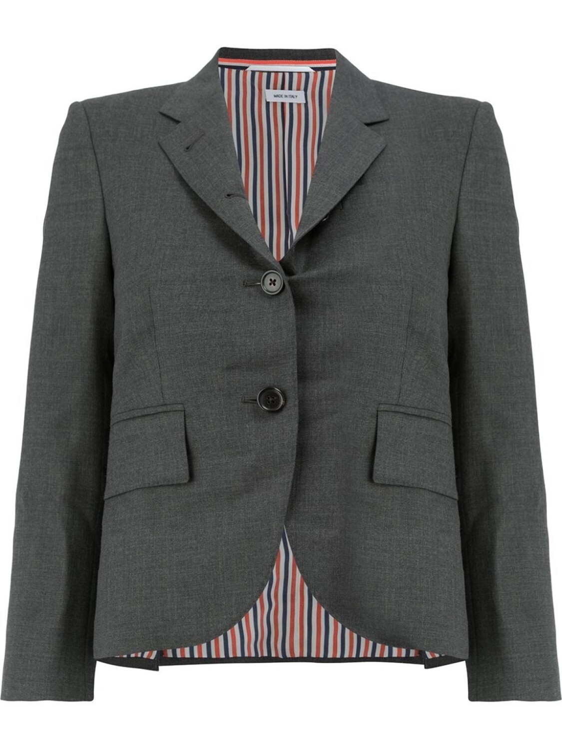 

Однобортный пиджак с заостренными лацканами Thom Browne, серый