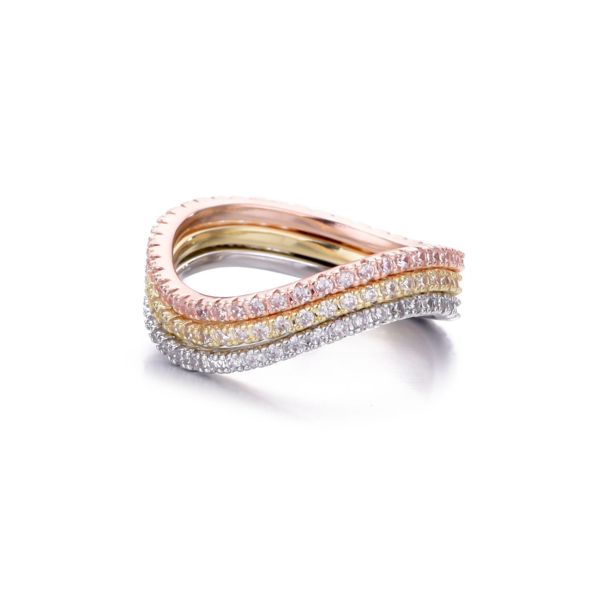 

Набор для изготовления подарочных лент Eternity с изогнутыми фианитами и тремя цветами Adornia, золотой