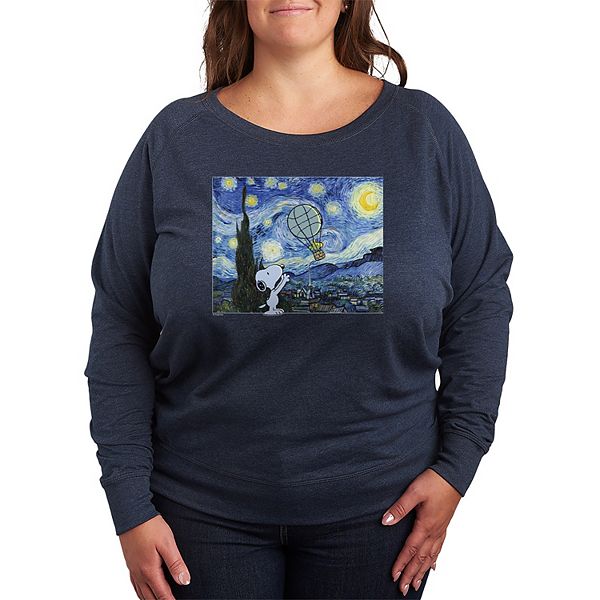 

Футболка с длинным рукавом French terry Peanuts The Starry Night plus size Licensed Character, Heather Indigo, Фиолетовый, Футболка с длинным рукавом French terry Peanuts The Starry Night plus size Licensed Character, Heather Indigo