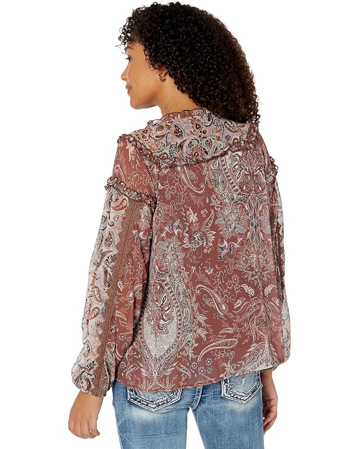 

Блуза Miss Me Paisley Popover Blouse, цвет Mauve Pink