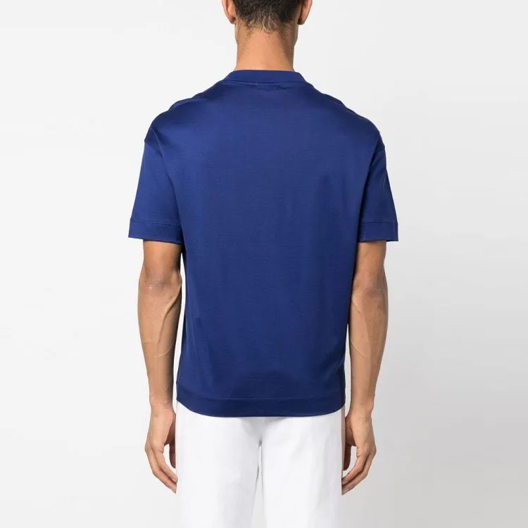 EMPORIO ARMANI Футболка мужская iron blue с круглым вырезом и прямым кроем — фото 4