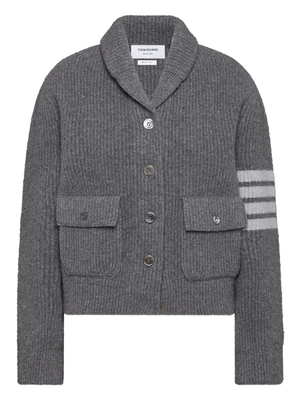 

Бомбер с полосками 4-bar THOM BROWNE, серый