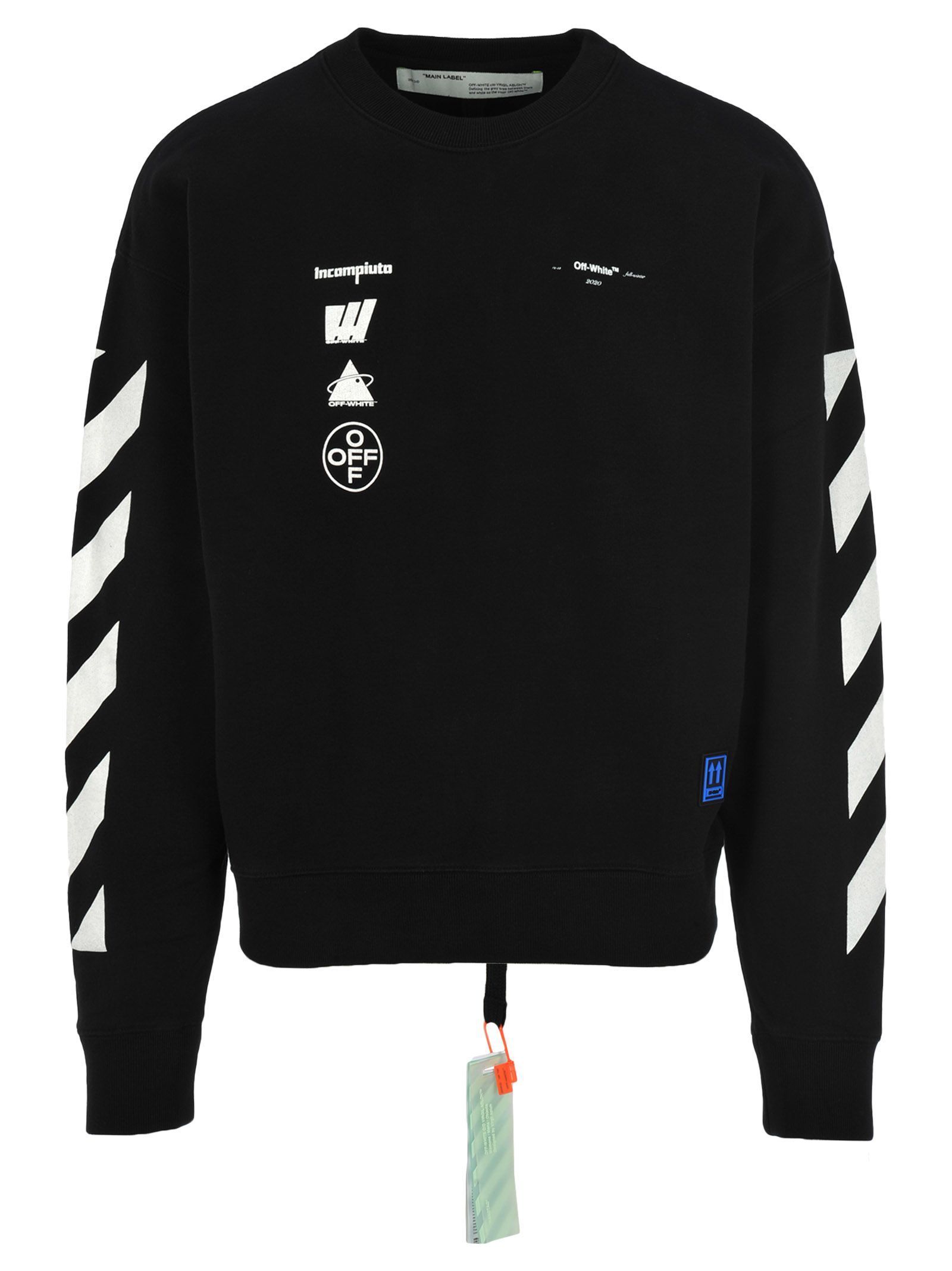 

Свитер с круглым вырезом и фирменными принтами Off-White, черный