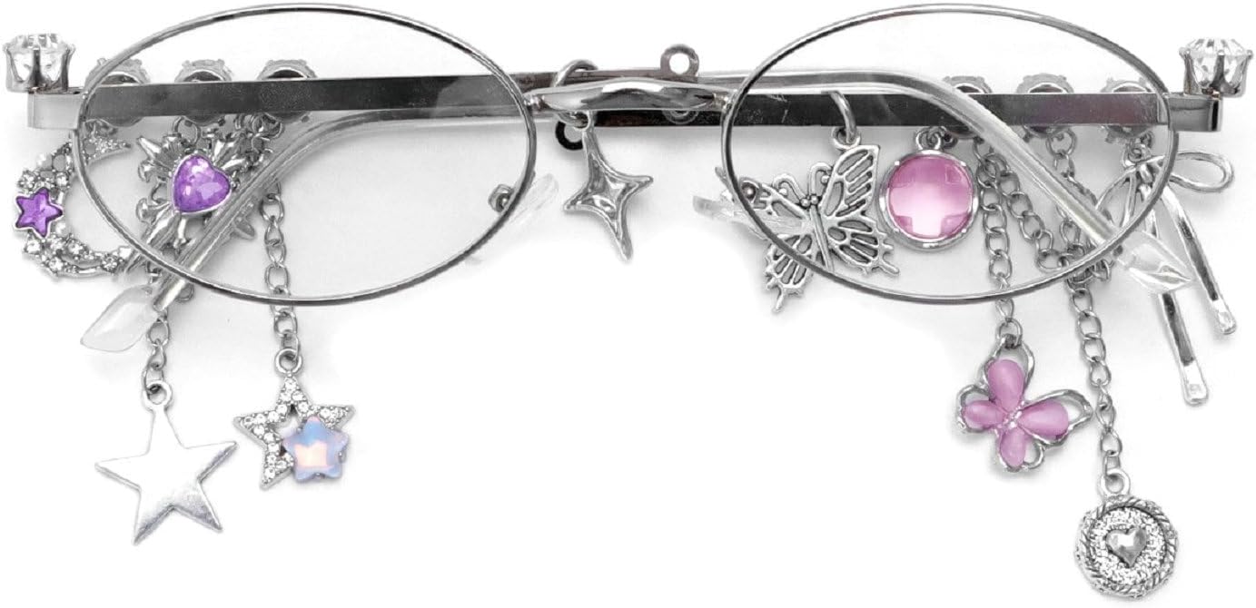 

Женские овальные солнцезащитные очки со стразами, металлическая оправа, модные очки с бриллиантовым кулоном, панк-стиль, защита от ультрафиолета UV400 75072 Melrose, Silver Clear