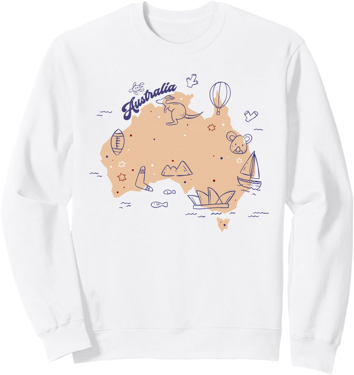 

Главная страница Австралии Австралия Карта отдыха в Австралии Толстовка Australia Home Australia Vacation To Australia Map, белый