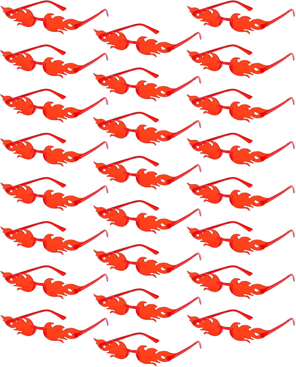 

Солнцезащитные очки Hoteam Fire Flame, 24 пары, для женщин; очки Fire Flame в стиле ретро с волнистой оправой, без оправы, для мужчин, для вечеринок и костюмированных мероприятий, Red