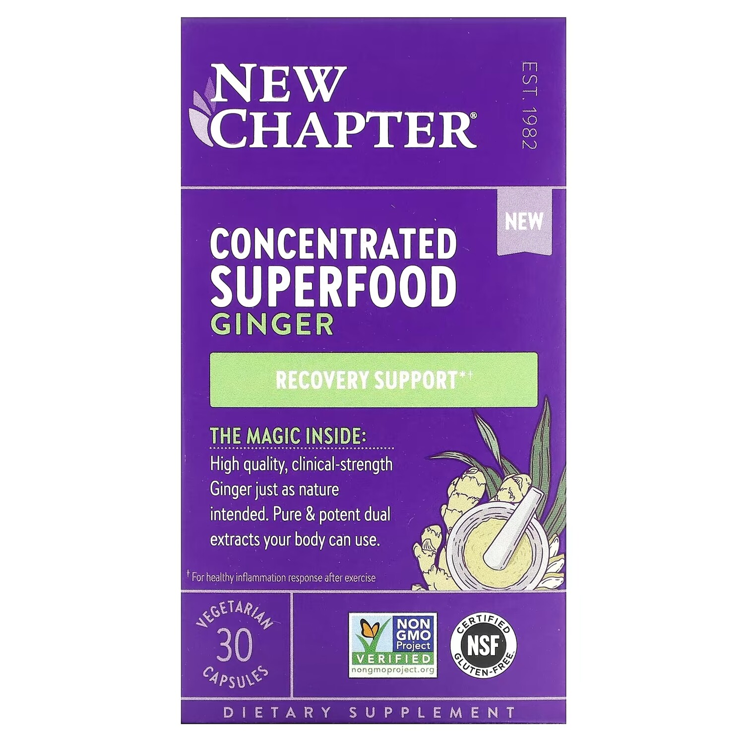 

Концентрированный суперфуд New Chapter с имбирем, 30 вегетарианских капсул