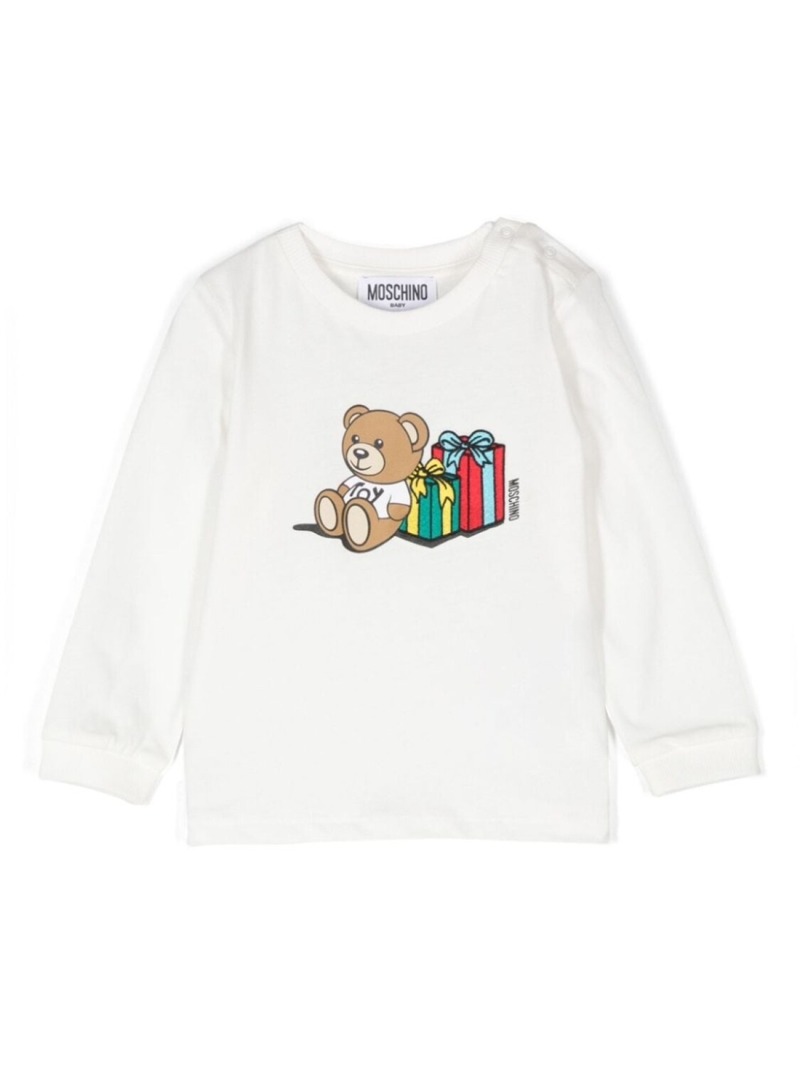

Moschino Kids футболка с принтом плюшевого мишки, белый