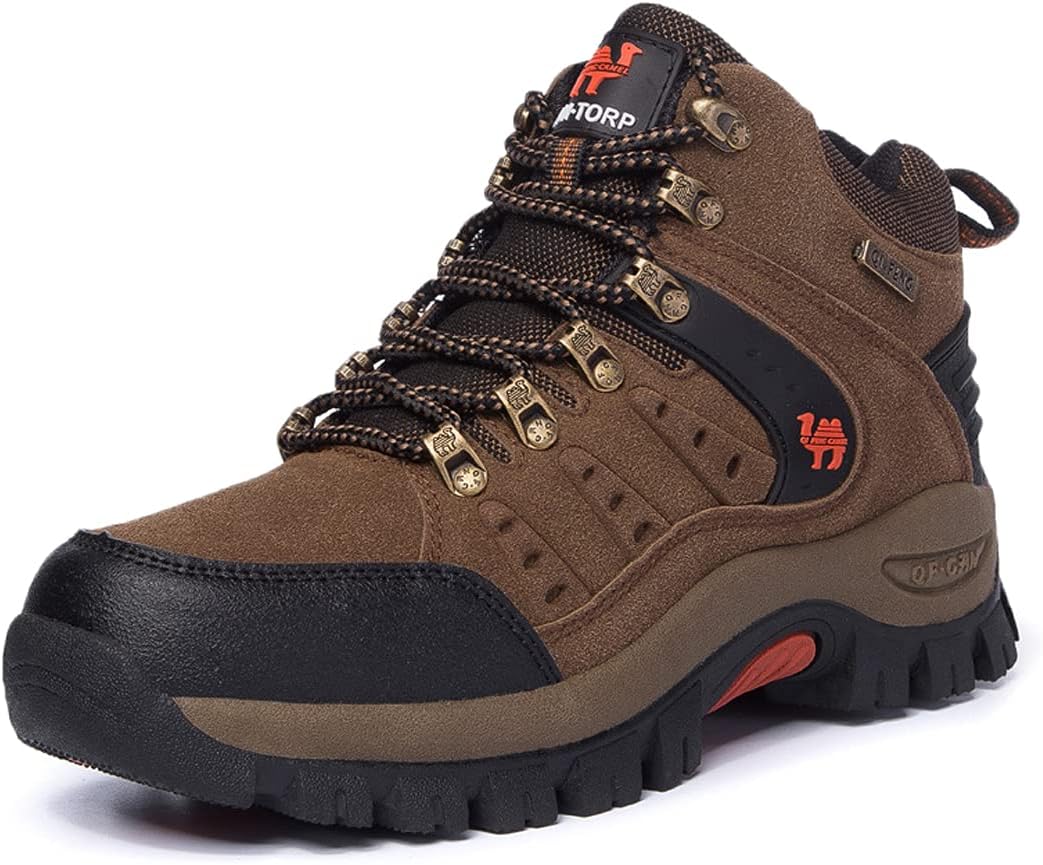 

Мужские трекинговые ботинки выше щиколотки hongrenamz, водонепроницаемые, для походов и треккинга, коричневый