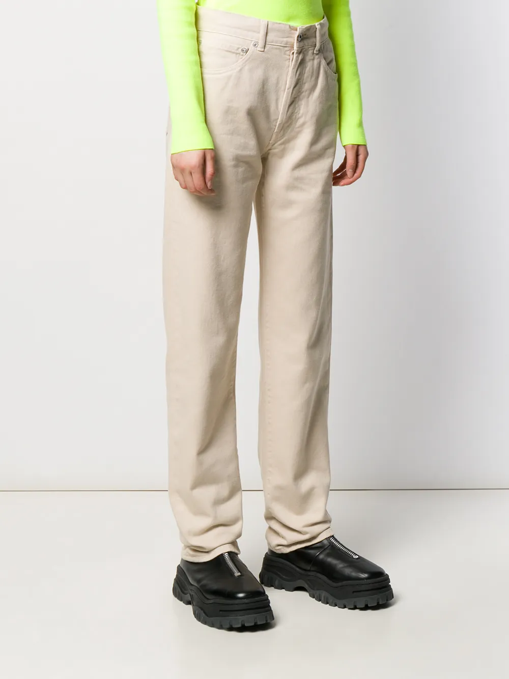 Джинсы прямого кроя с завышенной талией OFF-WHITE, нейтральный — фото 3