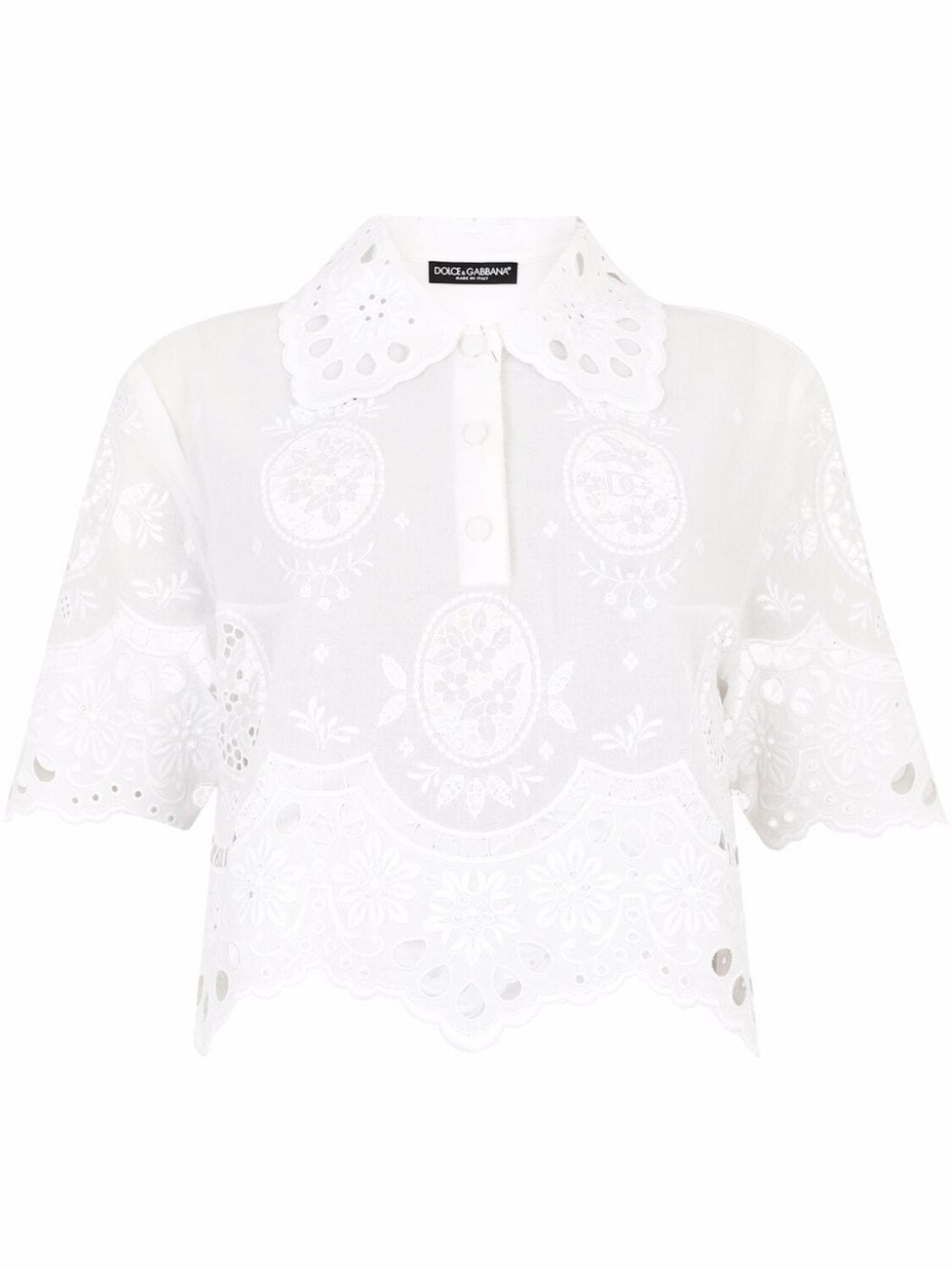 

Блузка поло с вышивкой Dolce & Gabbana, белый