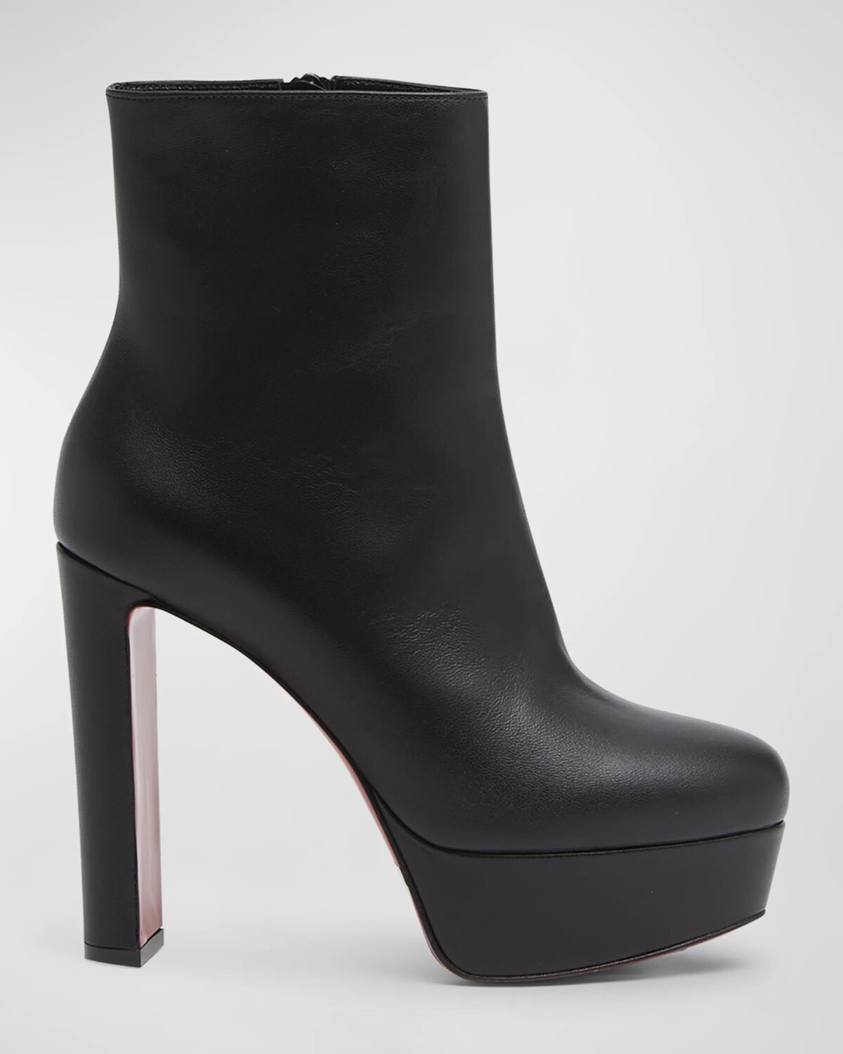Кожаные ботильоны на платформе Loo с красной подошвой Christian Louboutin, черный