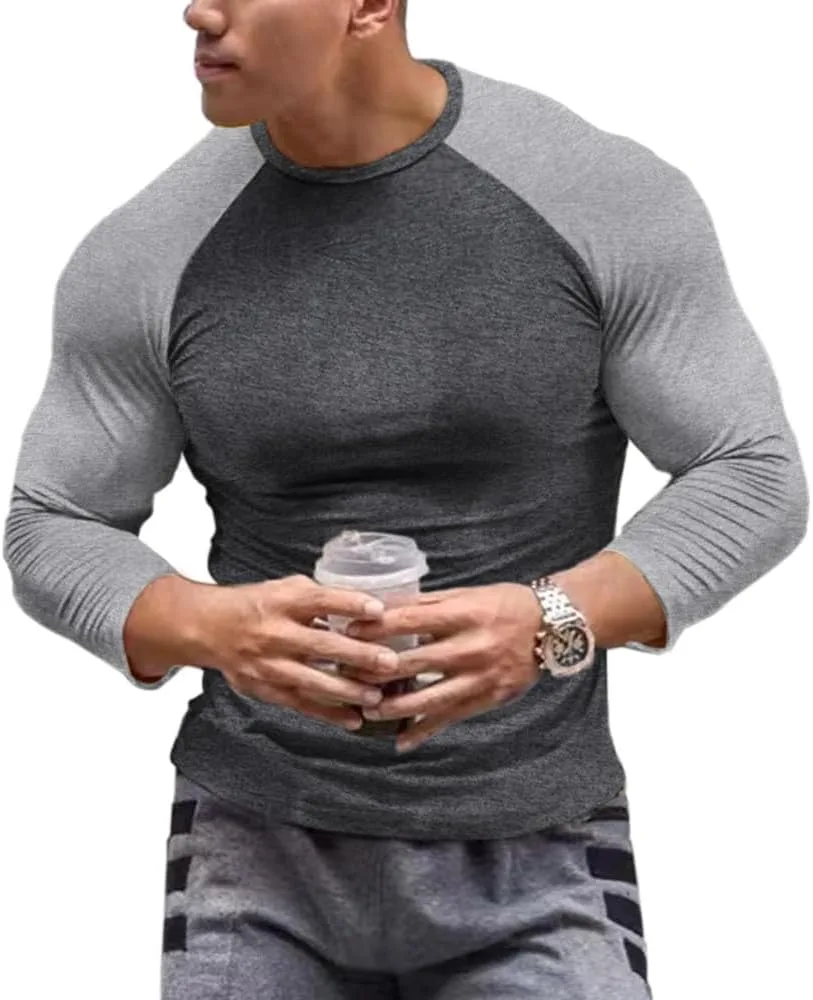 

Мужская футболка Raglan с 3/4 рукавом для фитнеса DLSMDOUS