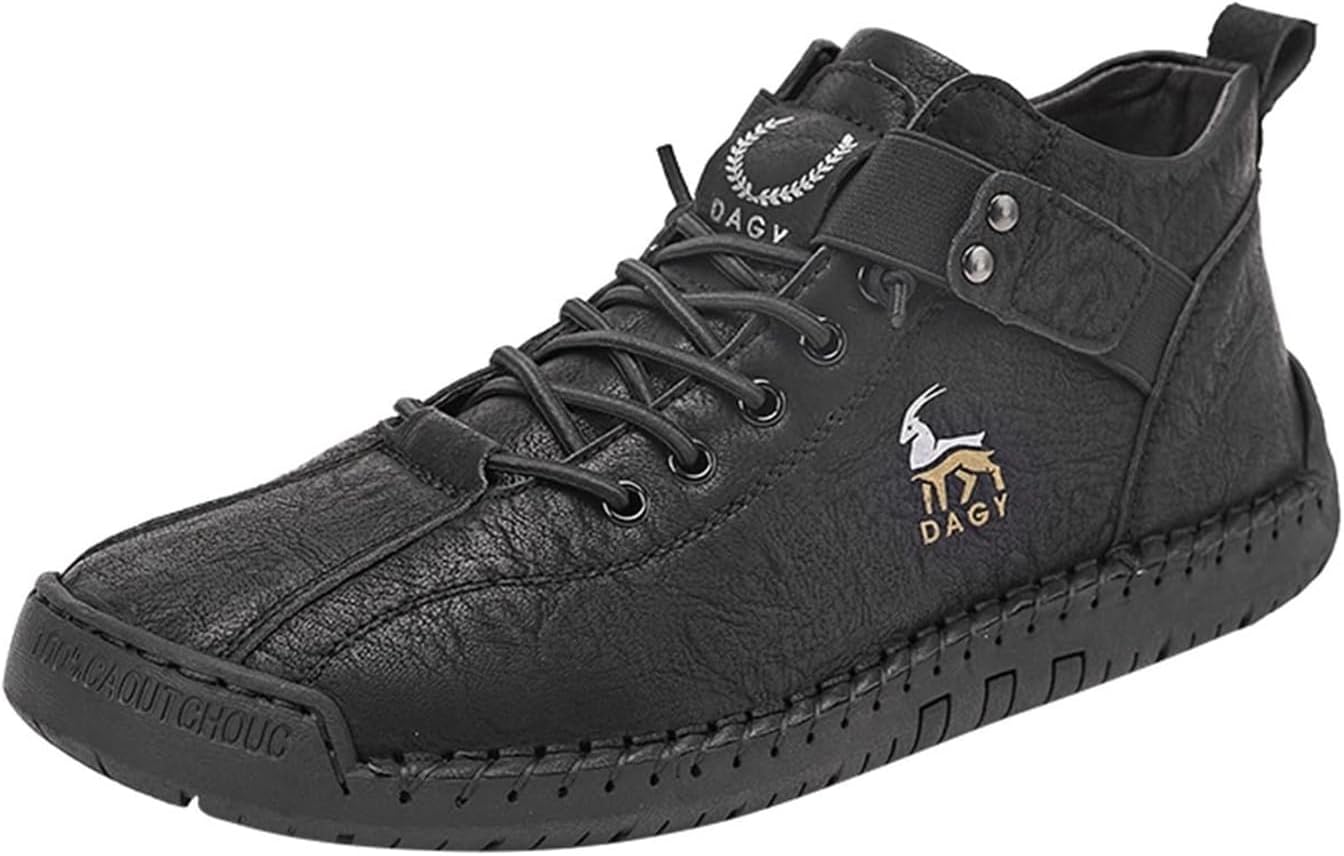 

Мужские повседневные лоферы-слипоны Boxpopla, оксфорды из кожи с шнуровкой, ботинки до щиколотки, модные и удобные высокие ботинки Чакка ручной работы, обувь Beck для вождения, офисные туфли для работы и прогулок, черный