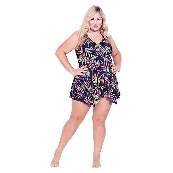 

Женское платье для плавания Sharkbite print plus size Avenue, Prism Foliage