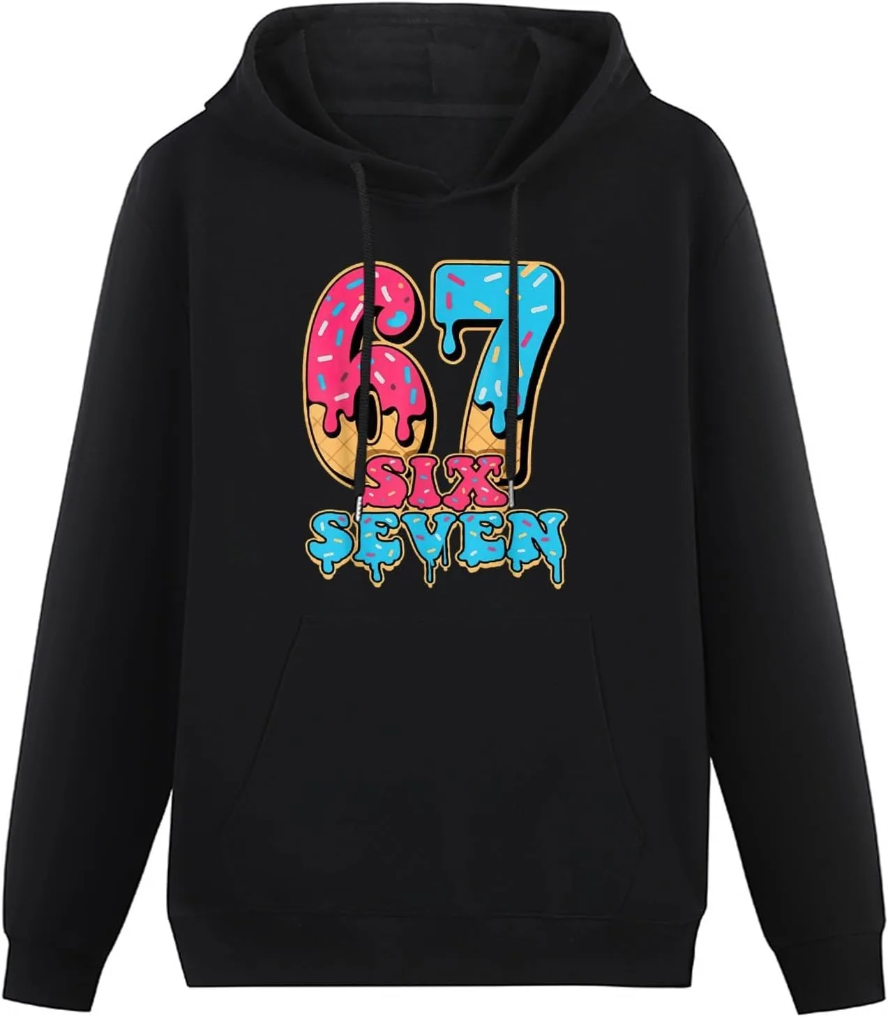 Мужской худи Six Seven Ice Cream Drip с длинным рукавом и карманом — фото 4