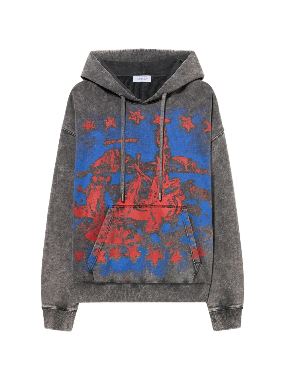 

Худи с графическим принтом Off-White, серый