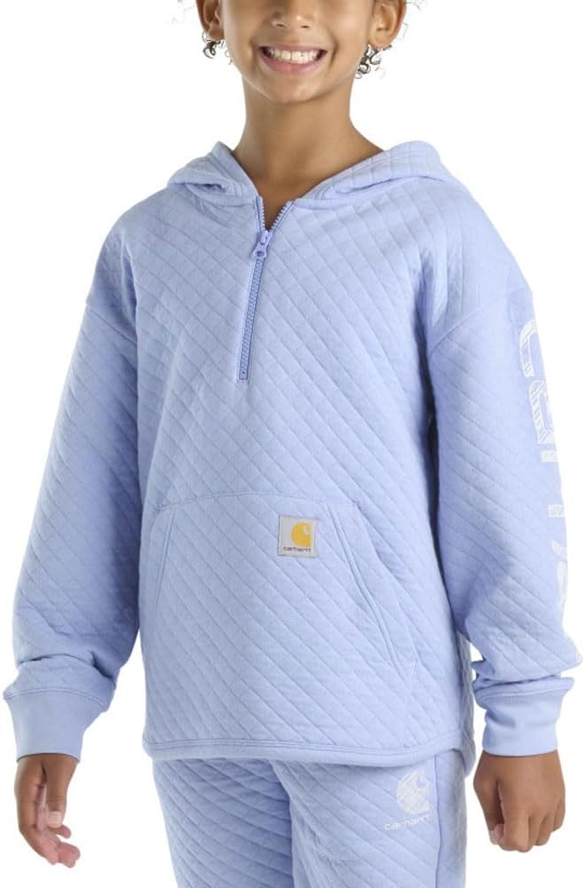 Carhartt детская CA7108 стеганая джерси толстовка с длинным рукавом и молнией до половины - для девочек, Med Purple — фото 3