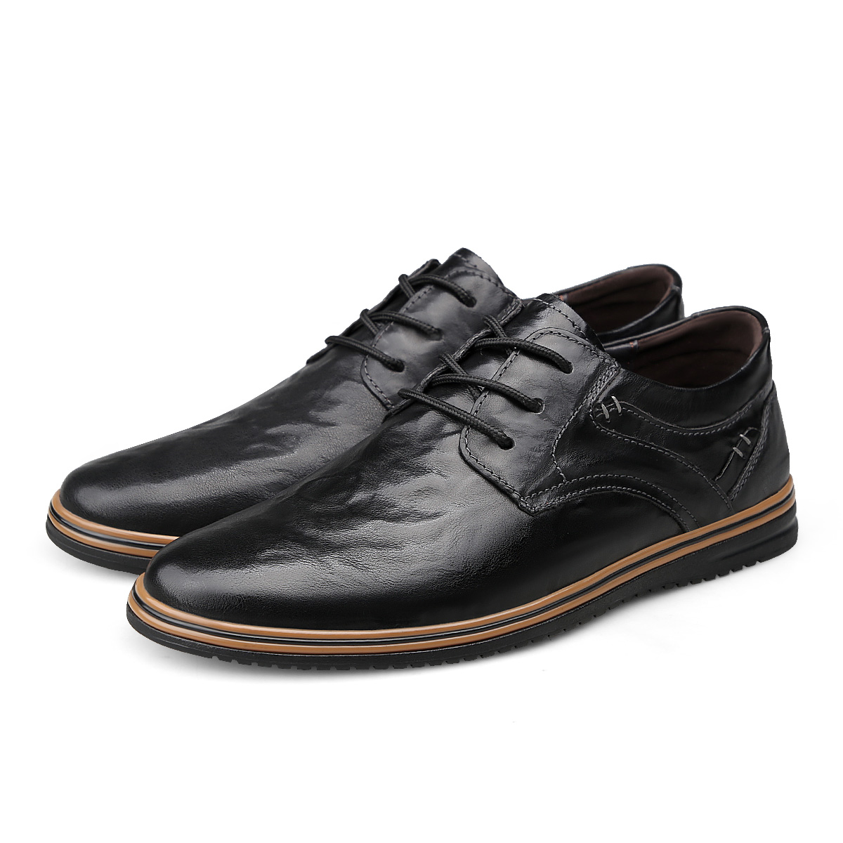 BECK Повседневные кожаные туфли мужские Low top Black/Brown — фото 4