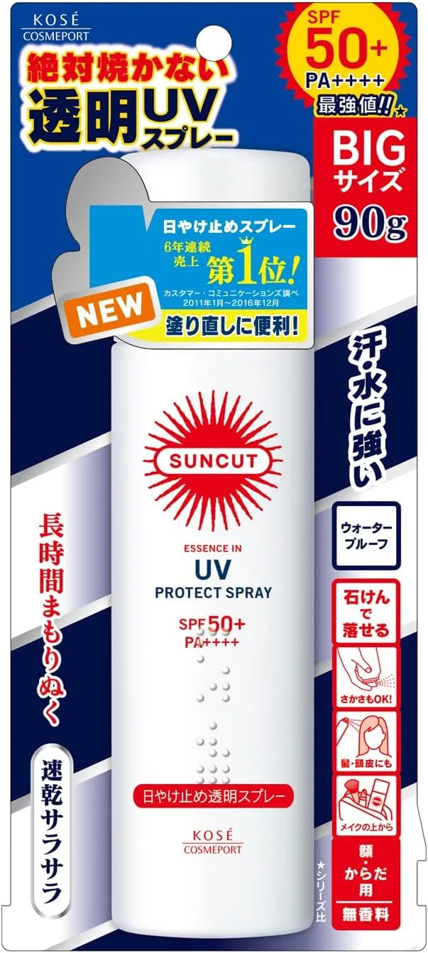 Солнцезащитный спрей SPF50+ PA++++ Suncut, прозрачный, без аромата, 90 г