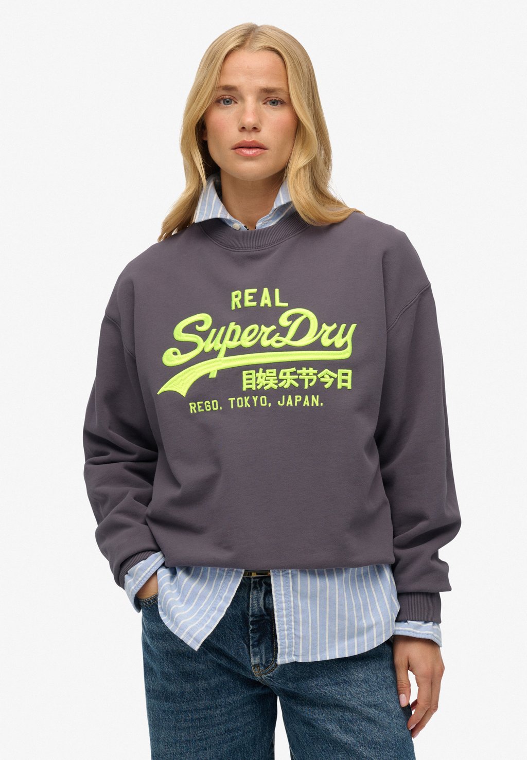 

Толстовка VINTAGE LOGO LOOSE CREW Superdry, серый