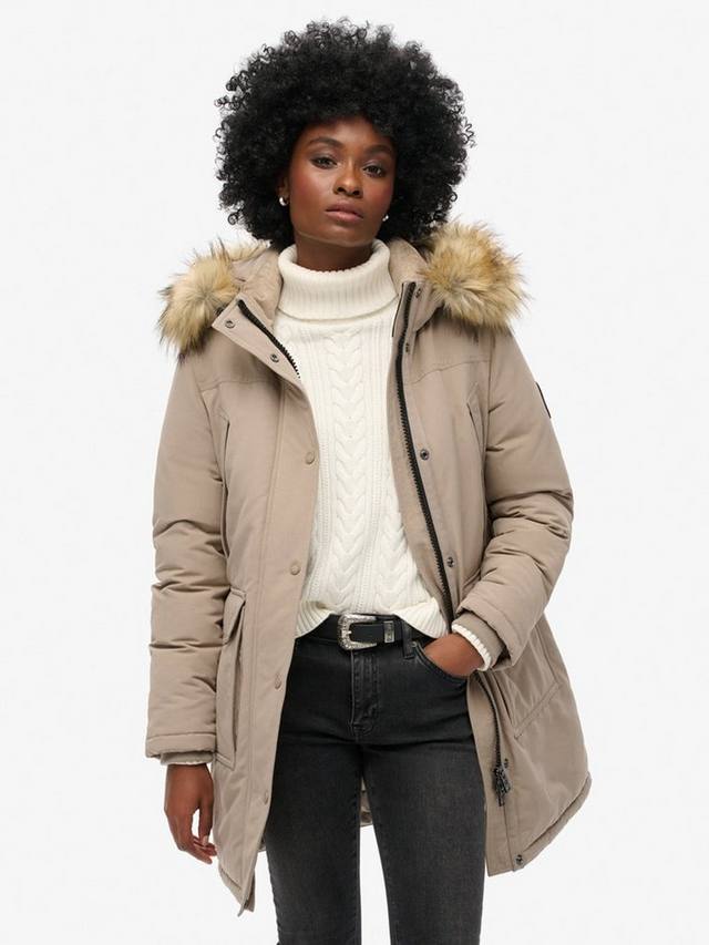 

Куртка-парка из искусственного меха everest Superdry, цвет Deep Beige Slub