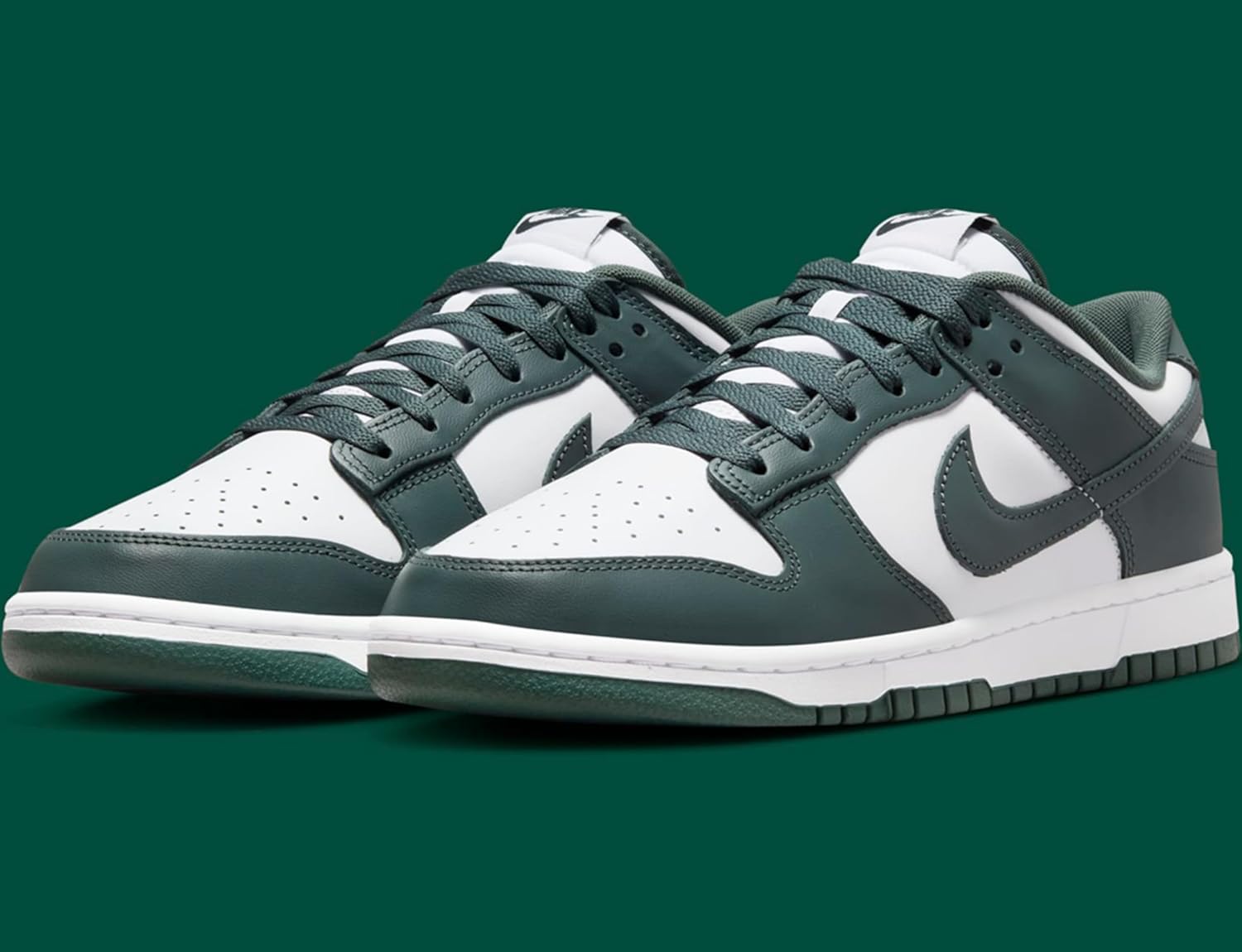 Мужские кроссовки Nike Dunk Low Retro, White/White/Vintage Green — фото 3