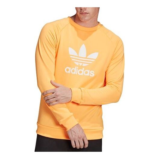 

Толстовка originals chest logo printing round neck shiny orange Adidas, оранжевый