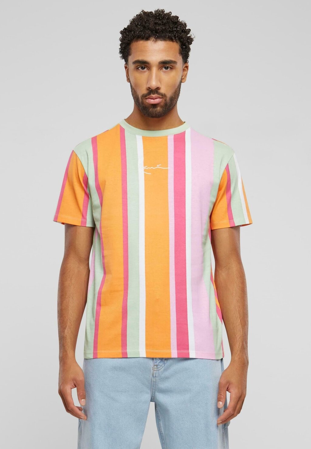 

Футболка с принтом Karl Kani, цвет orange light mint light rose