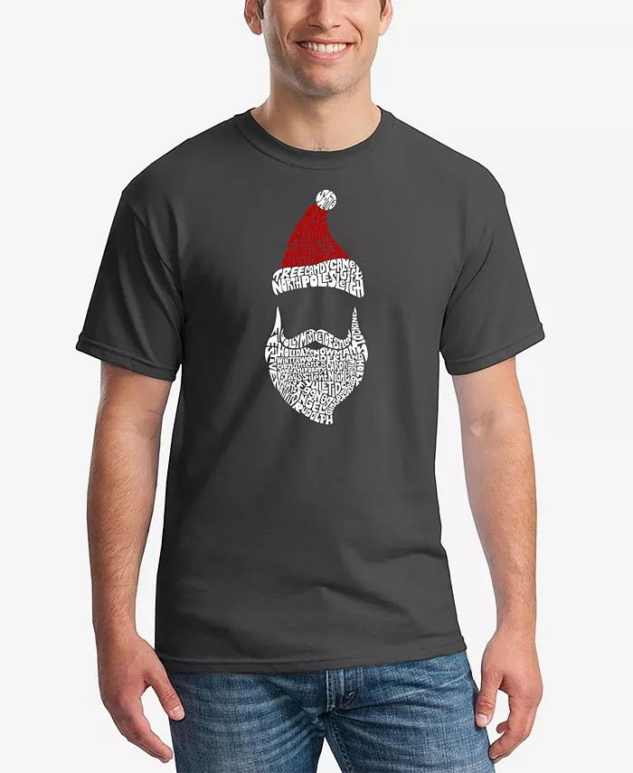 

Мужская футболка Santa Claus с принтом Word Art LA Pop Art, серый