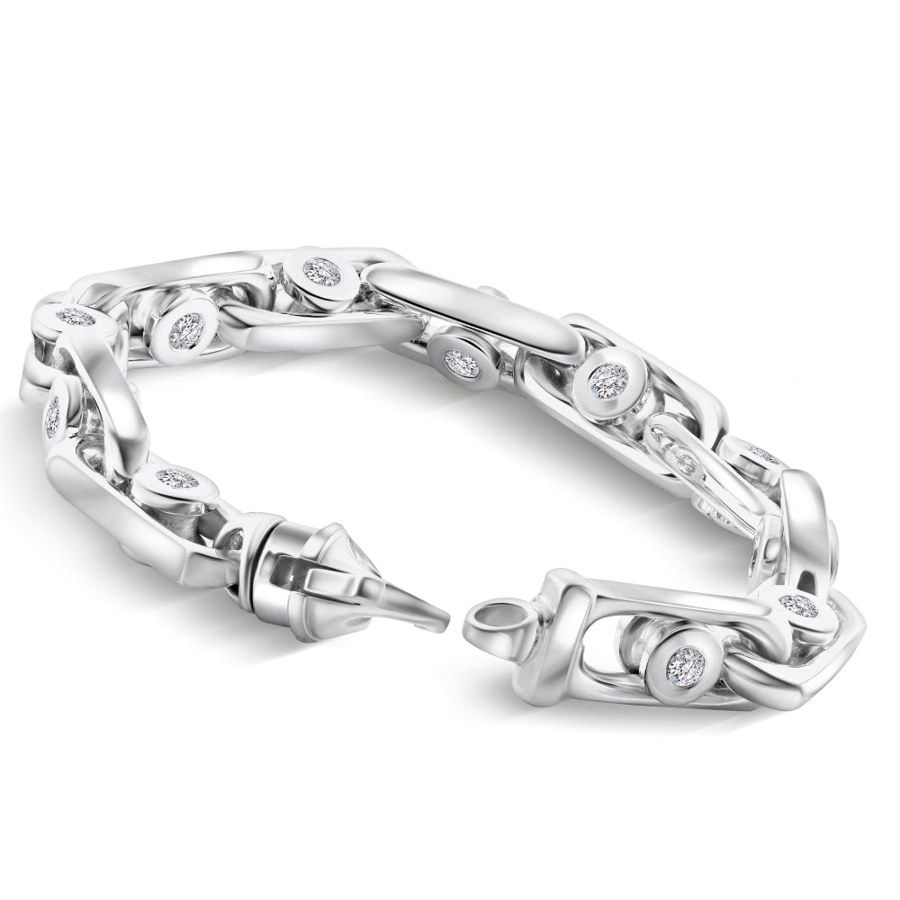 

Мужской браслет из 14-каратного золота (105 грамм) или платины (170 грамм) с бриллиантами 5 карат, 10 мм, 8,75 дюйма Pompeii2, 14K Rose Gold