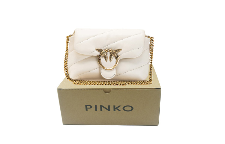

PINKO Сумка Puff Classic Sheepskin Bird, Сумка Swallow, Сумка через плечо, Кроссбоди женская белая