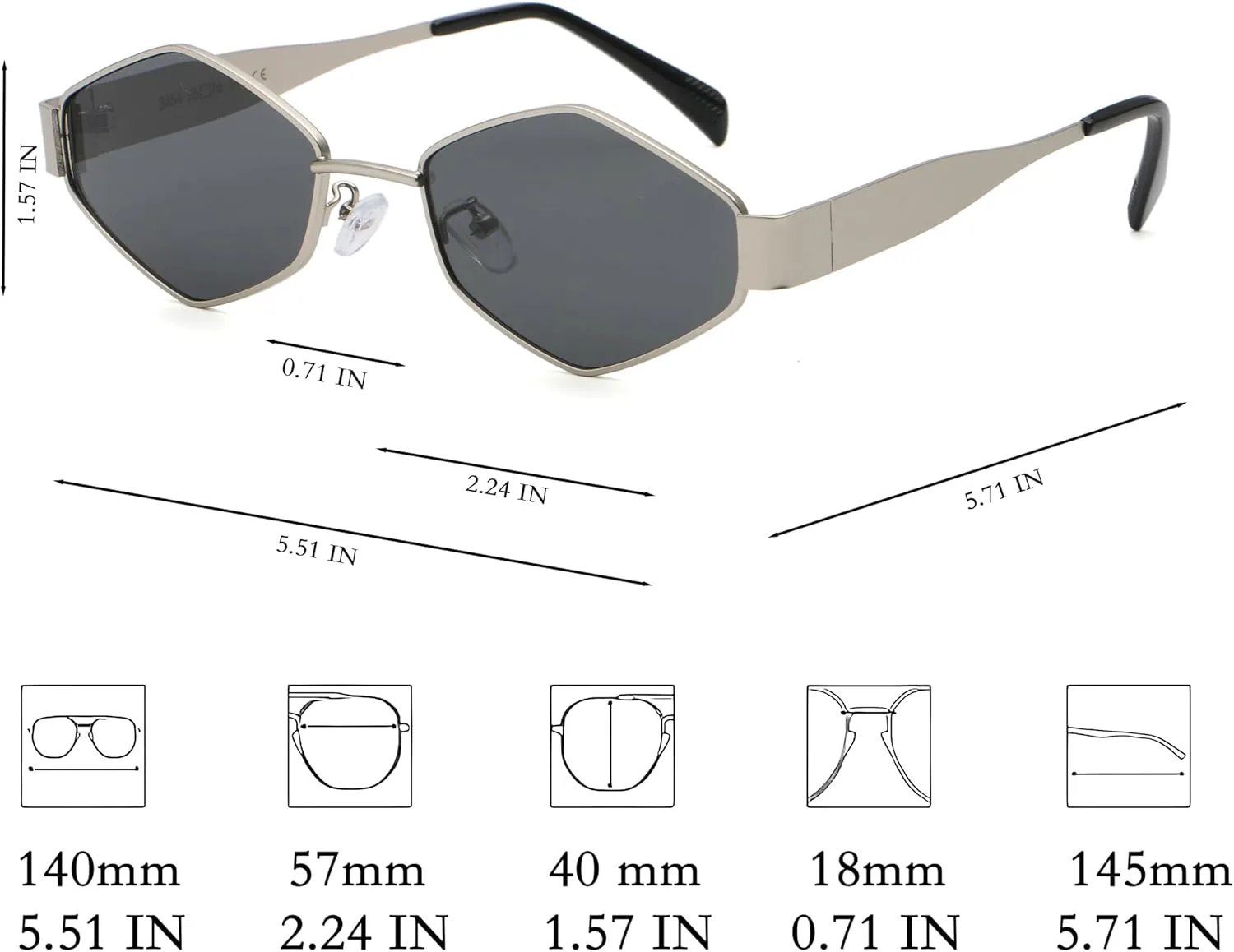 

Металлические поляризованные ретро-солнцезащитные очки неправильной формы для женщин и мужчин, 2025 год, новые, модные, винтажные, UV400 LOOKALEIDOSCOPE, Silver&gold