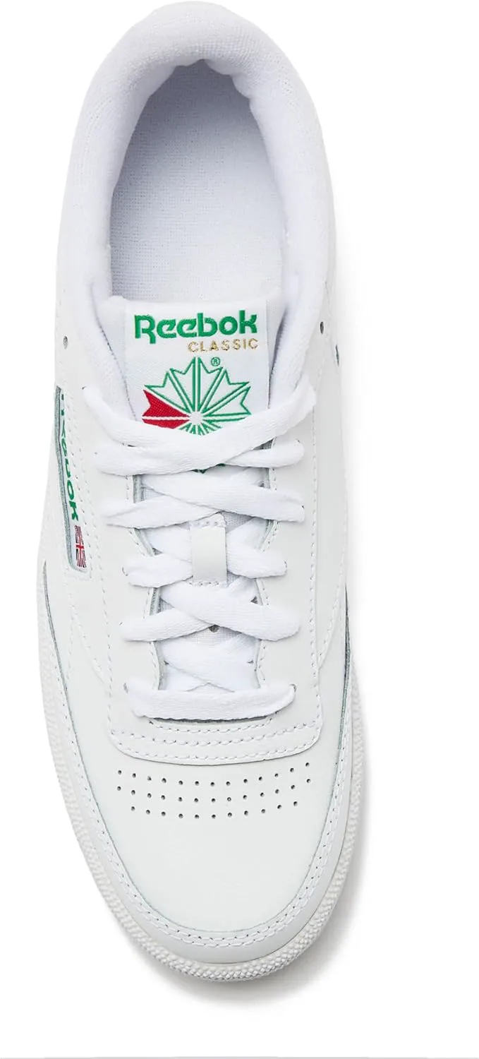 Мужские кроссовки Reebok Club C 85, повседневная спортивная обувь белого цвета для мужчин, белый/зеленый — фото 2