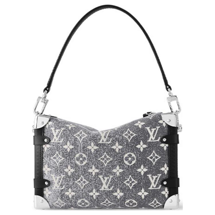 LOUIS VUITTON Монограммный жаккардовый джинсовый сайд-транк серый — фото 4