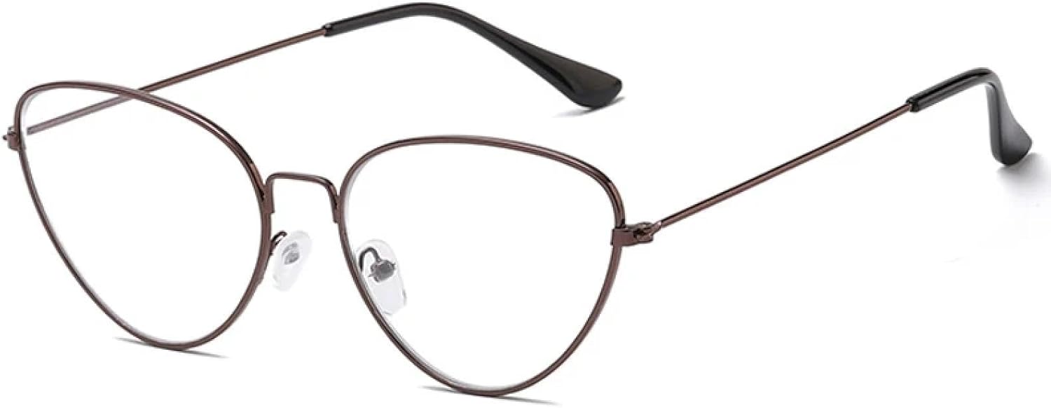 

Металлические солнцезащитные очки «кошачий глаз» для женщин и мужчин, модные, роскошные, винтажные, панк, для путешествий и вождения, с защитой от УФ-излучения UV400 TKKTLLT, Coffee Clear