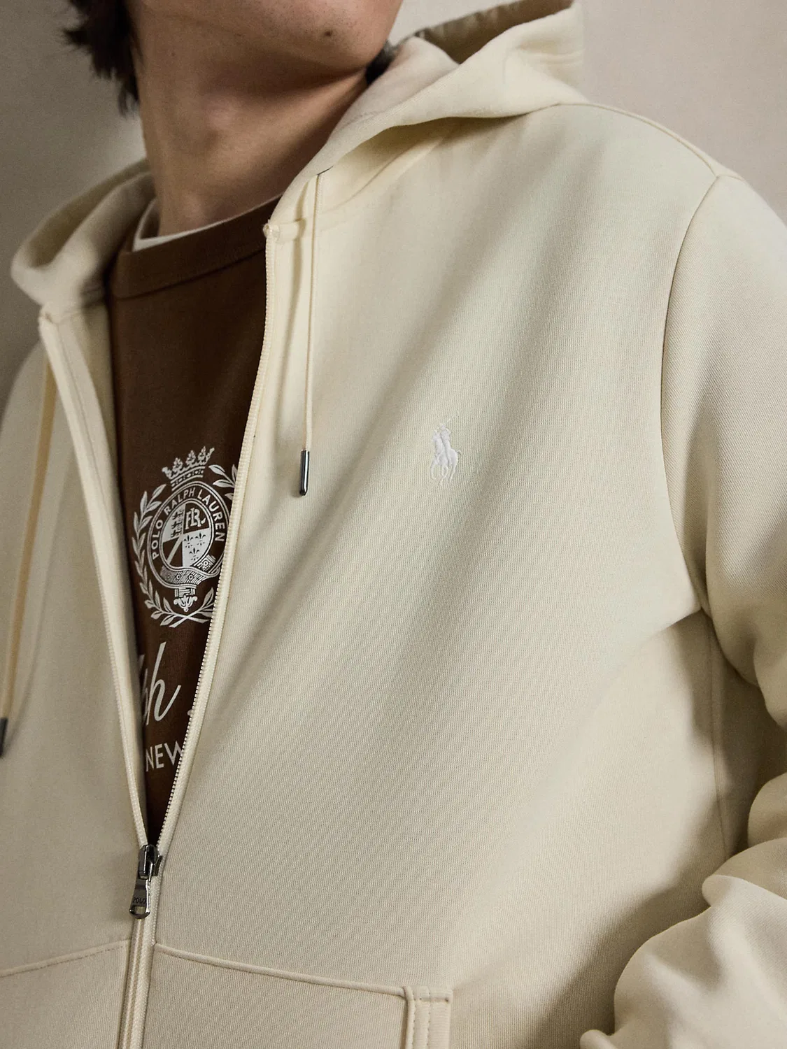 Толстовка на молнии Polo Ralph Lauren, Cream — фото 2