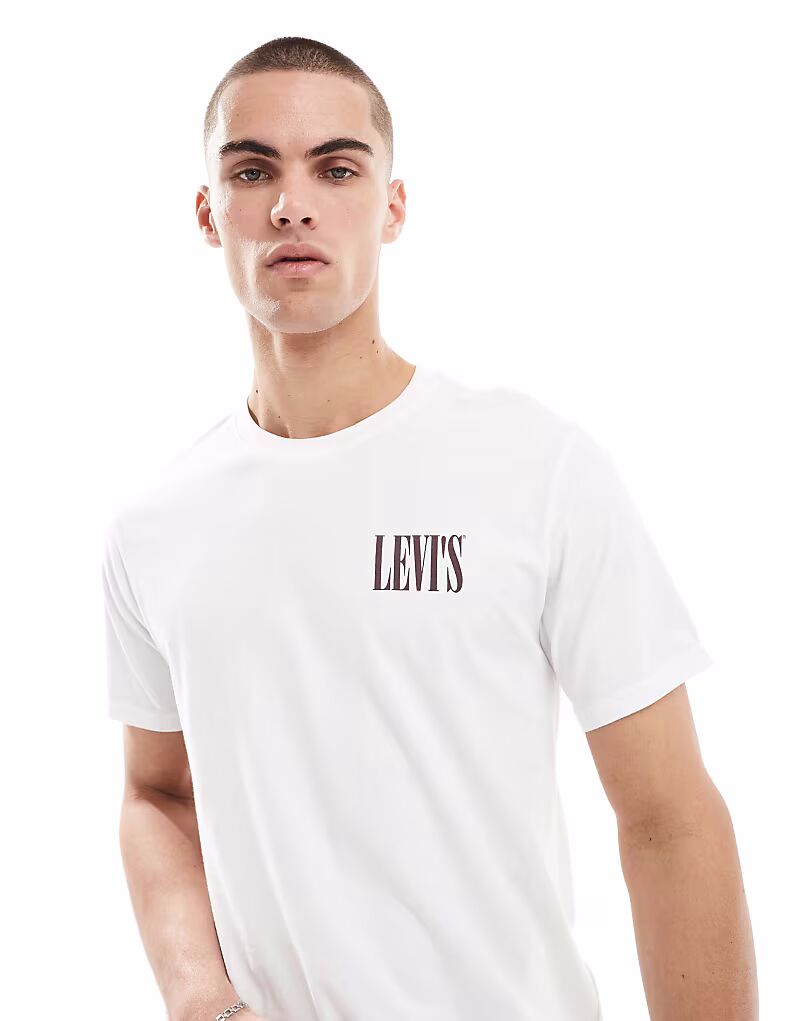 

Футболка свободного кроя с логотипом Levi's serif белого цвета